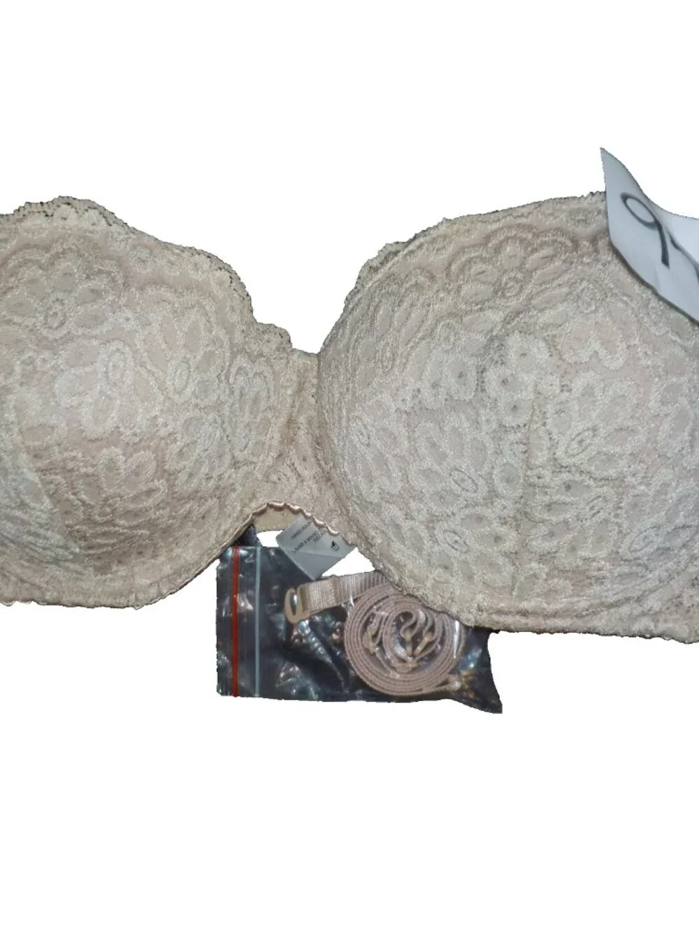 Secret Treasure Fabric Lined Underwire Push-up Strapless (& straps) Bra Size 36D